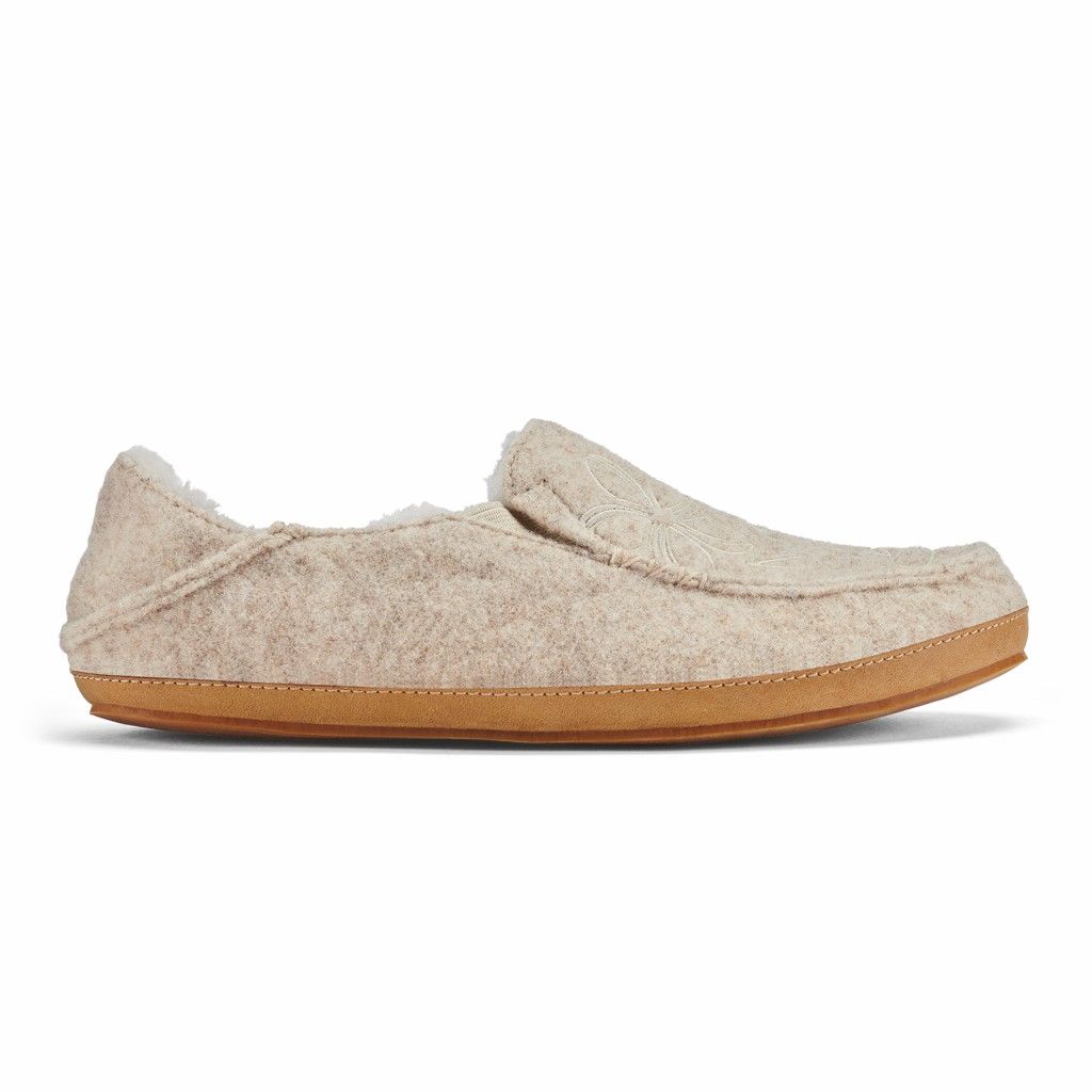 Zapatos Olukai Nohea Kilohana - Pantuflas Mujer Beige 20867-093